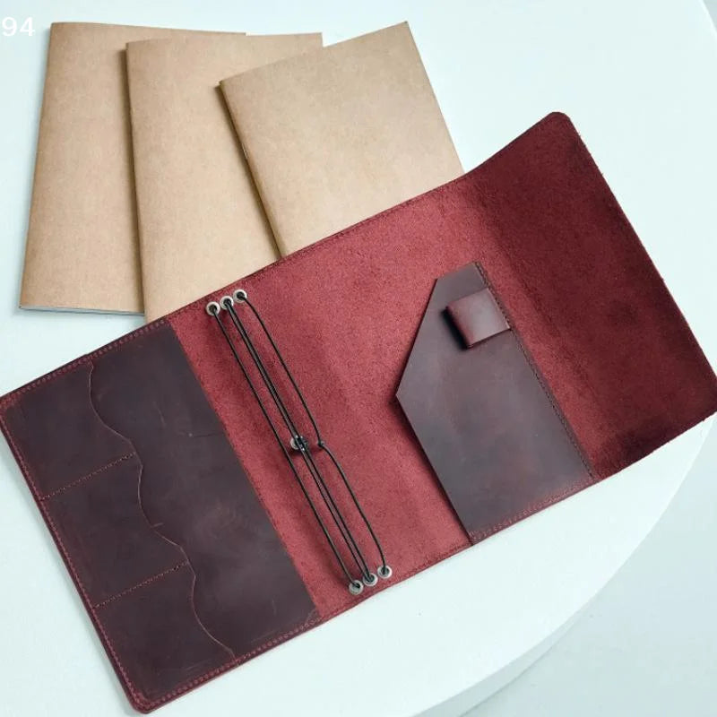 PU Leather Travel Journal Notebook Cover Retro Loose Leaf Planner Protector Case For Diary Office Gift UseNF stationery