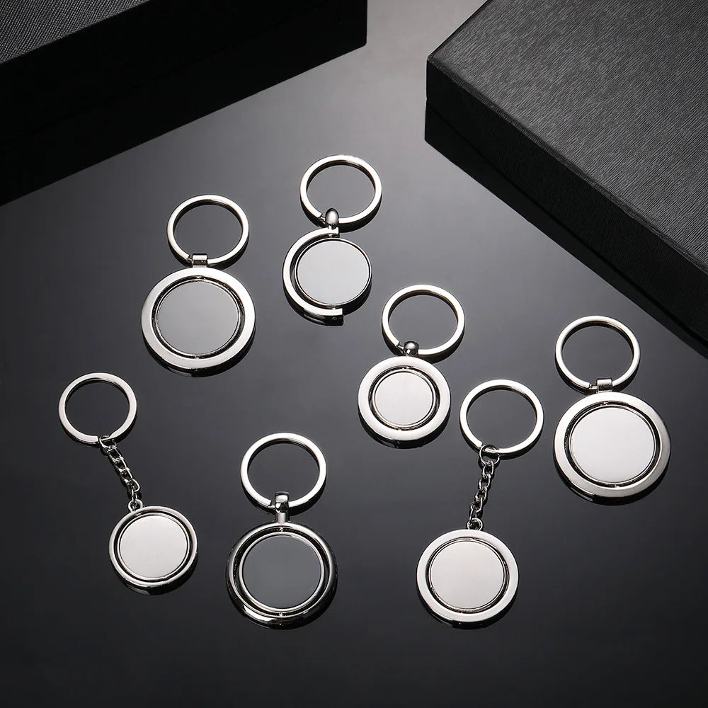 Personalized Fashionable Simple Key Chain Car Rotating Circular Various Styles And Specifications Accessories Keychains Gift