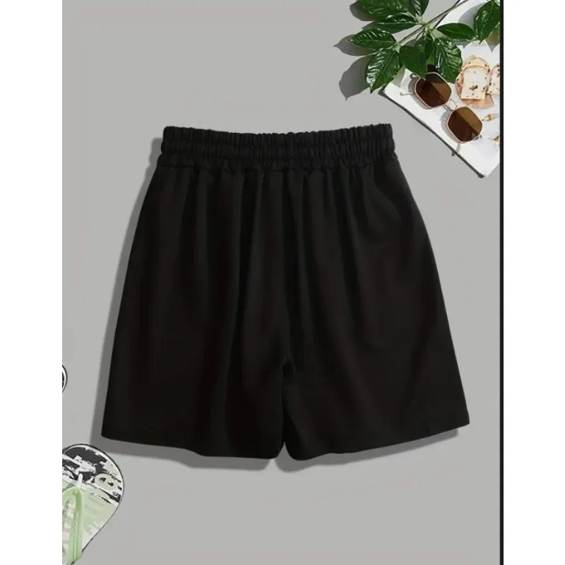 Women's New Summer Casual Trend Pink Printed Casual Shorts for Both Men and Women