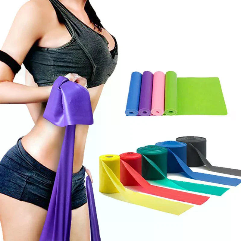 150*15cm Yoga Tension Band Resistance Bands Gym Elastic Gum Strength Pilates Cross Fit Rubber Pull Band Gym Sports Exercise Band
