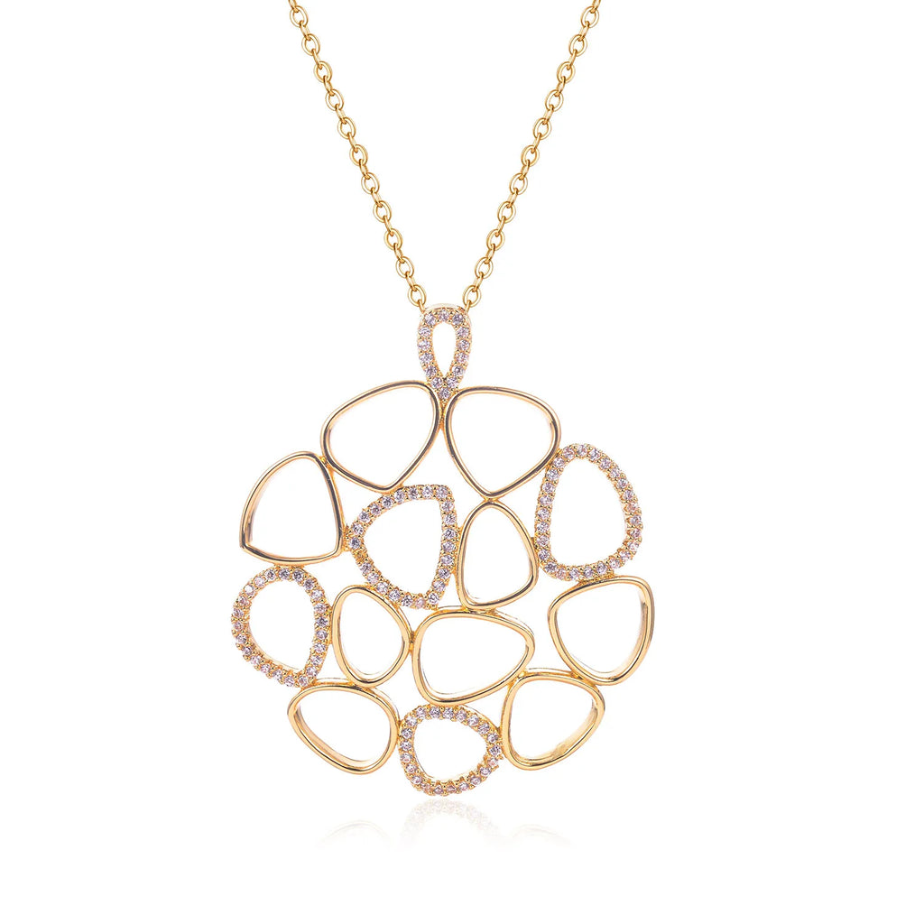 Circle Round Necklaces for Women Long Chain Pendant Party Birthday Gift Daily Wear