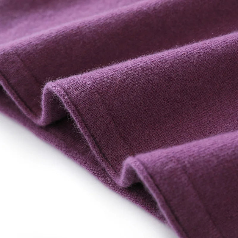 Women's Wool Sweater 100% Pure Wool Women's Dress 2024 Autumn and Winter New High Neck Long Sweater Slim Knit Bottom Sweater