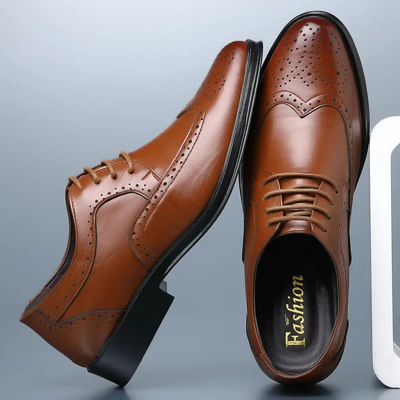 Handcrafted Men's Oxford Shoes Genuine Leather Dress Shoes for Men Classic Business Formal Shoe Suit Party Men's  Leather Shoes