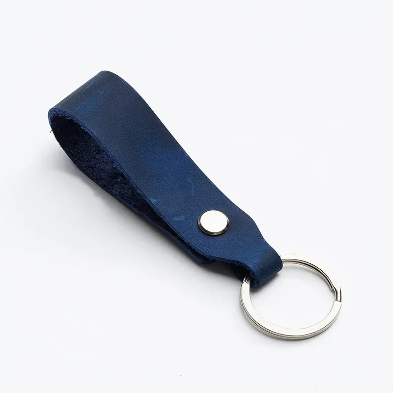 New Short Leather Car Keychain Accessories Solid Color Genuine Keychains Lanyard High Quality Derm Key Storage Pendant Wholesale