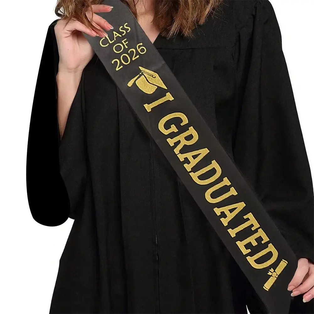 Class of 2026 Graduation Stole Sash I Graduated Happy Graduation Graduation Gown Scarf Solid Color Unisex Honor Stole Graduation