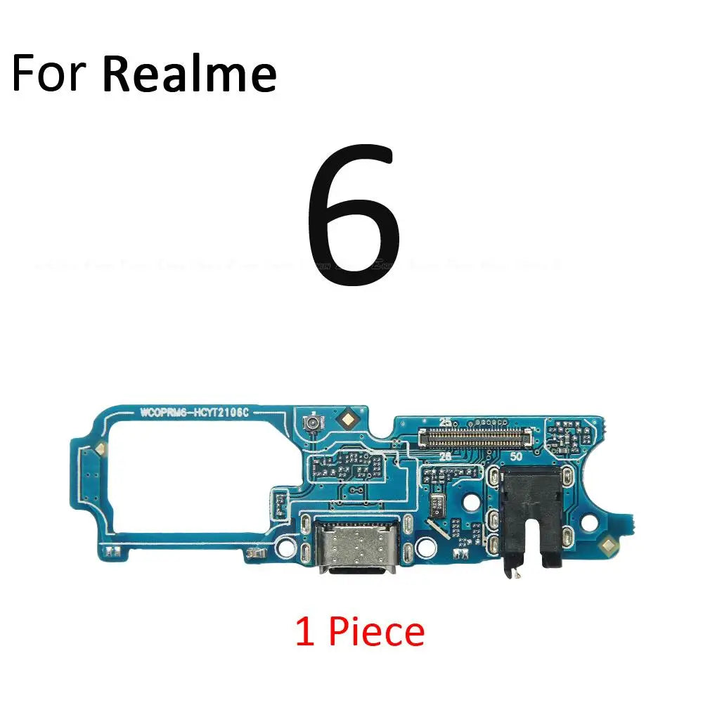 USB Power Charging Charger Dock Port Flex Cable With Microphone Mic For OPPO Realme 8 8s 7 7i 6 6i 5 5i 5s 3i 3 Pro