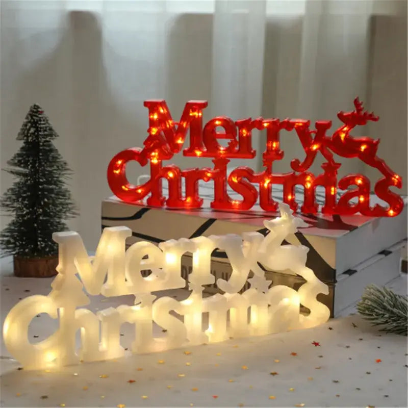 装飾用のホリデーに適した、内蔵LEDライト付きのLEDの“メリークリスマス”レターライトのストリングガーランド。