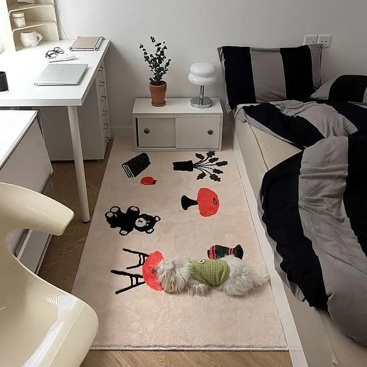 Fun and Funny Bedroom Bedside Blanket Household Living Room Sofa Coffee Table Mat Modern Simple Nordic Style Room Floor Mat