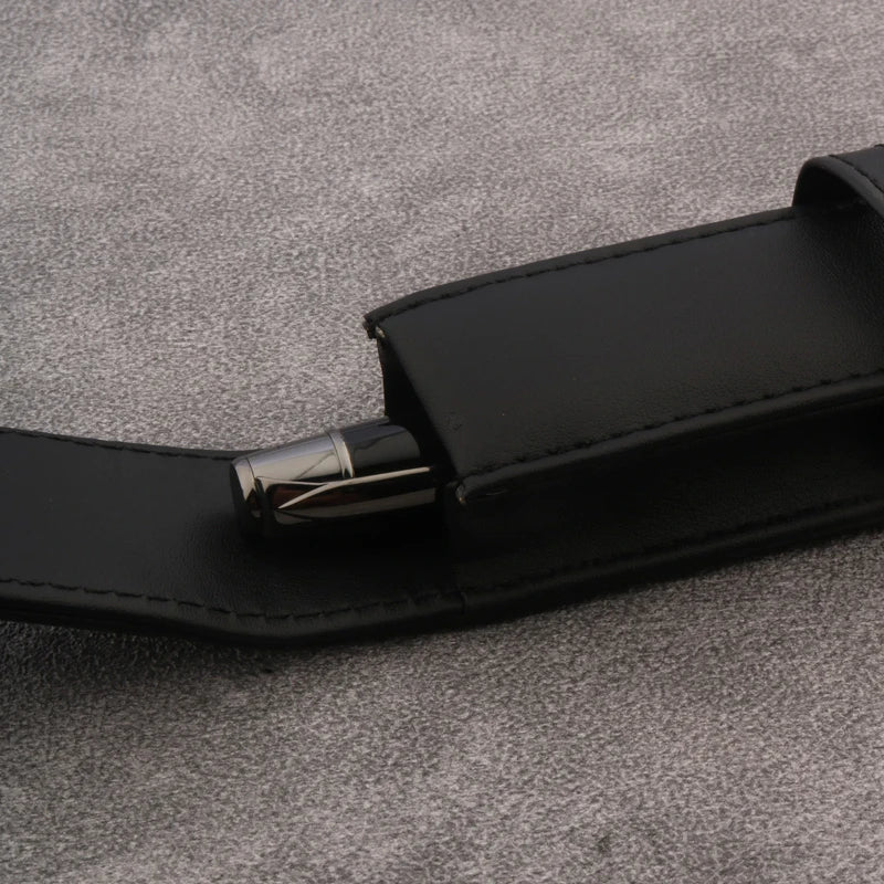 1pc Leather Pen Bag Packaging Bag Black Business Classmates Gift Case Stationery Office Supplies Bag