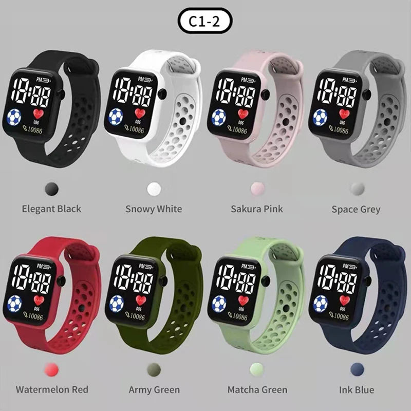 2026 LED Digital Watch For Kids Boys Sports Waterproof Watches Girls Silicone Digital Watch Casual Childrens Electronic Reloj