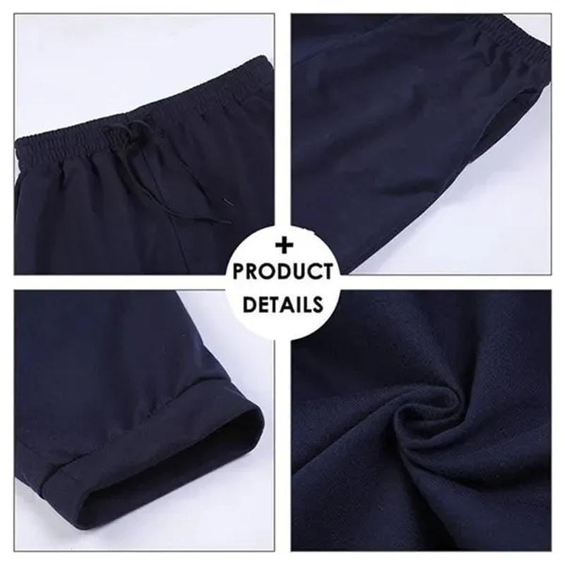 Joggers en molleton bleu marine foncé pour homme, fabriqués dans une matière douce, avec taille élastique et cordon, pour un usage décontracté à l’entraînement