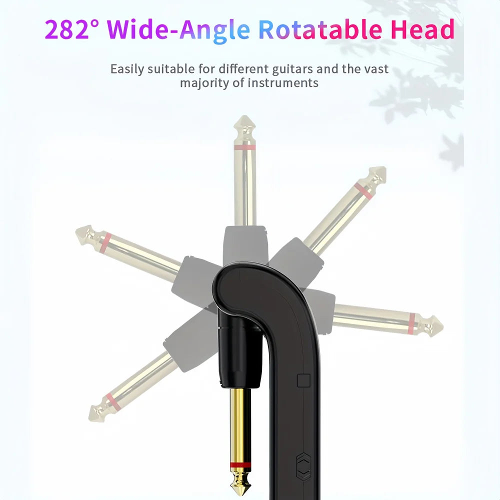 2.4G Wireless Guitar System - Rechargeable Guitar Transmitter & Receiver for Electric Guitar & Bass, Plug & Play, Low Latency