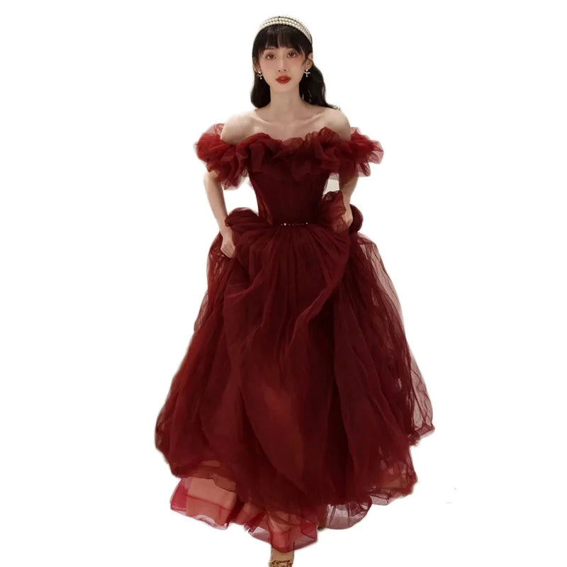 Evening Gowns for Women Elegant Party Prom Gown Graduation Womens Occasion Slender Waist Quinceanera Pengpeng Wedding Dresses