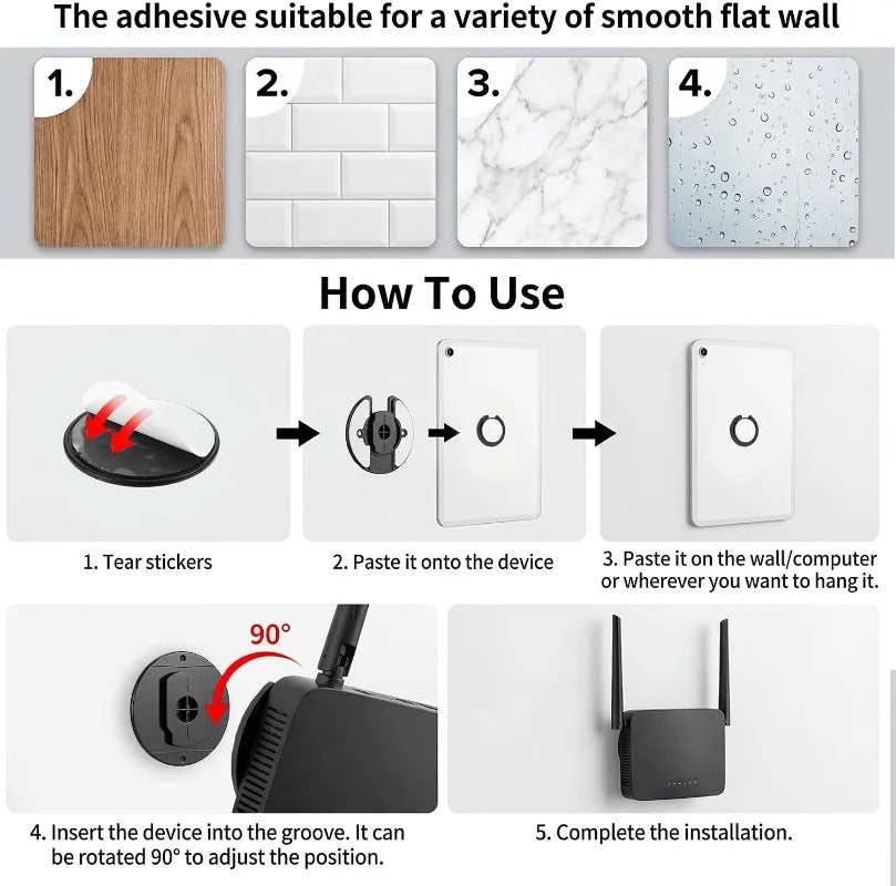 Router Tablet Wall Holder Mount Adjustable 90 Degrees Rotating Tablet Holder for iPad Kindle Universal Tablet Support Bracket