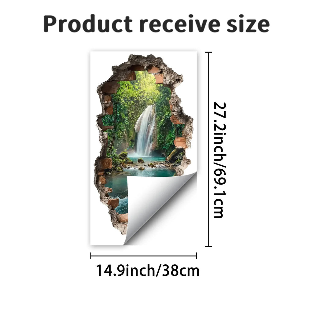 Creative Imitation 3D Landscape Wall Sticker Self-adhesive Wall Decoration for Living Room Bedroom Home Background