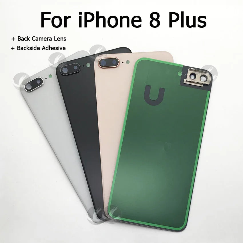 Back Glass Housing + Camera Lens Frame For iPhone 8 8P SE2 SE3 Plus Rear Battery Cover With Backside Sticker