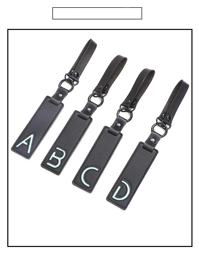 New Leather English Key Chain With 26 Full Letter Text Tags And Pendant Keychains Party Gift Wholesale