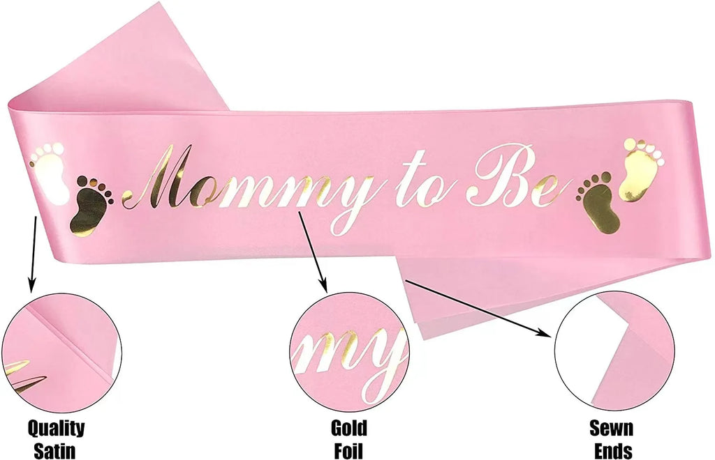 Baby Shower Mom To Be Sash And Tinplate Badge Daddy To Be Combo Kit,Baby Gender Reveal Party Gifts