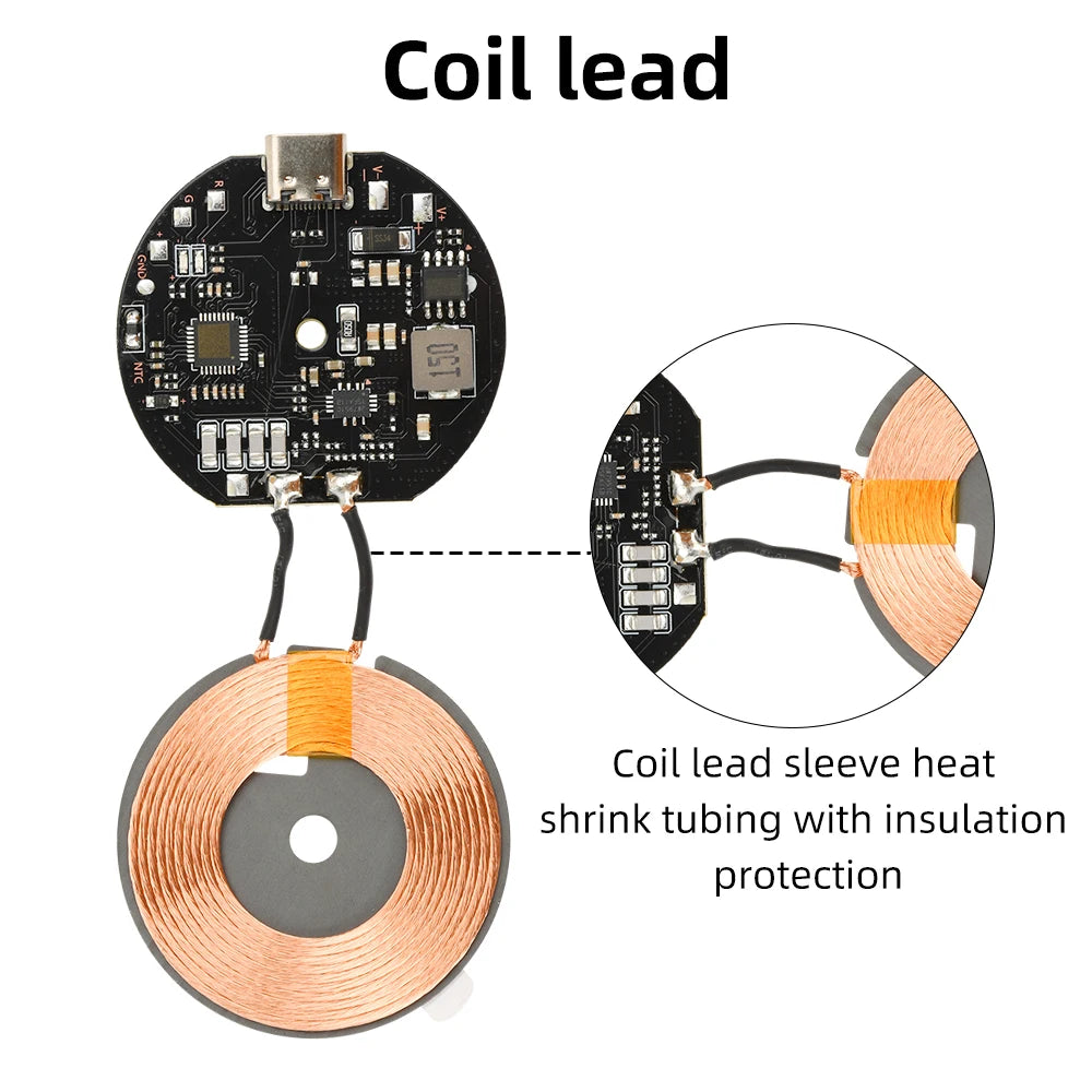 20W High Power Car Wireless Charging Module 12V 24V Mobile Phone Battery Car Modification Wireless Charging Motherboard Pcba