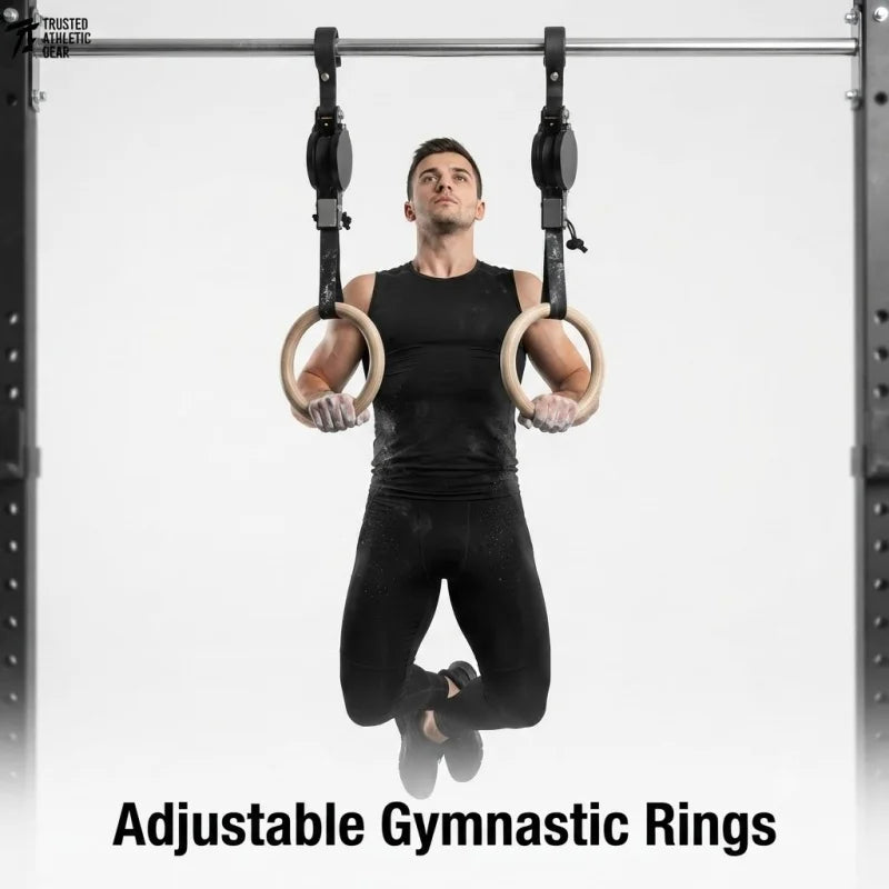 New Gymnastics Rings Adjustable Numbered Straps Fitness Strength Training Pull Up Rings Set Exercise Equipment Home Gym Workout