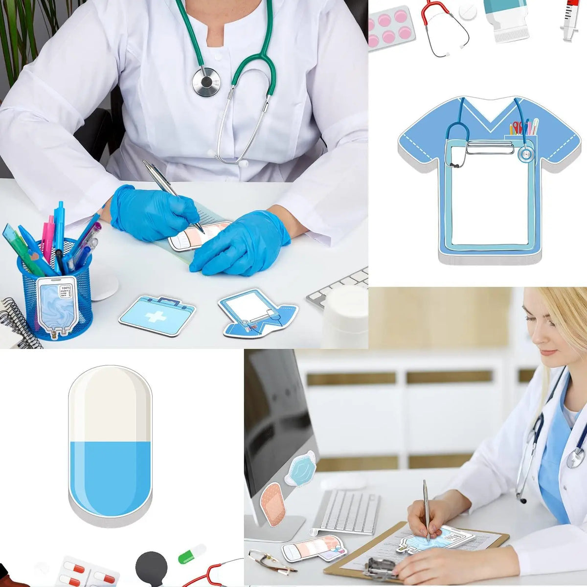 8pcs Mini Fun Nurse Sticky Notes, Essential School Supplies for Nursing Students, Self-adhesive Notebook for Hospital and School
