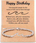 Graduation Birthday Gifts for Women, Through The Waves of Life, Birthday Bracelet for Women Friend Sister Daughter Mom Grandma