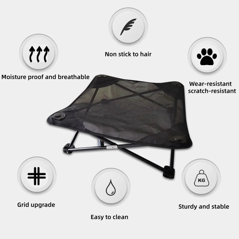Outdoor Folding Pet Bed Raised Dog Bed for Cats and Dogs Portable Travel Camping Elevated Dog Cot Moisture Proof All Season
