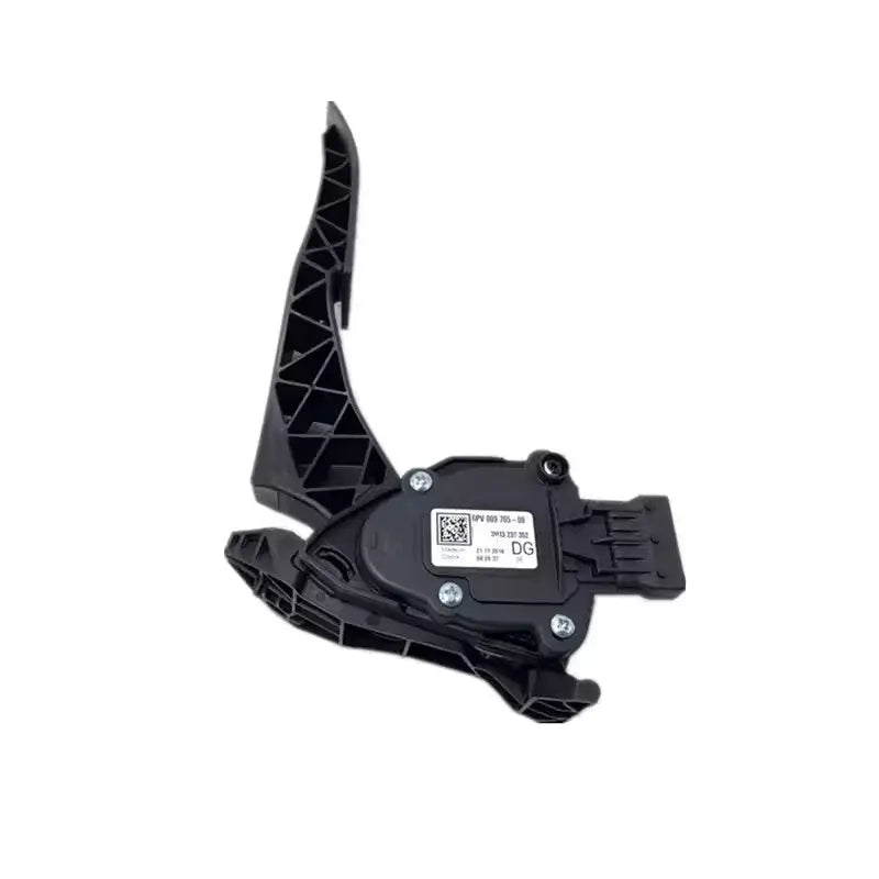 Conjunto del pedal del acelerador electrónico para vehículos GM que muestra un sensor de pedal de automóvil de plástico negro con brazo de palanca moldeado e carcasa electrónica integrada.