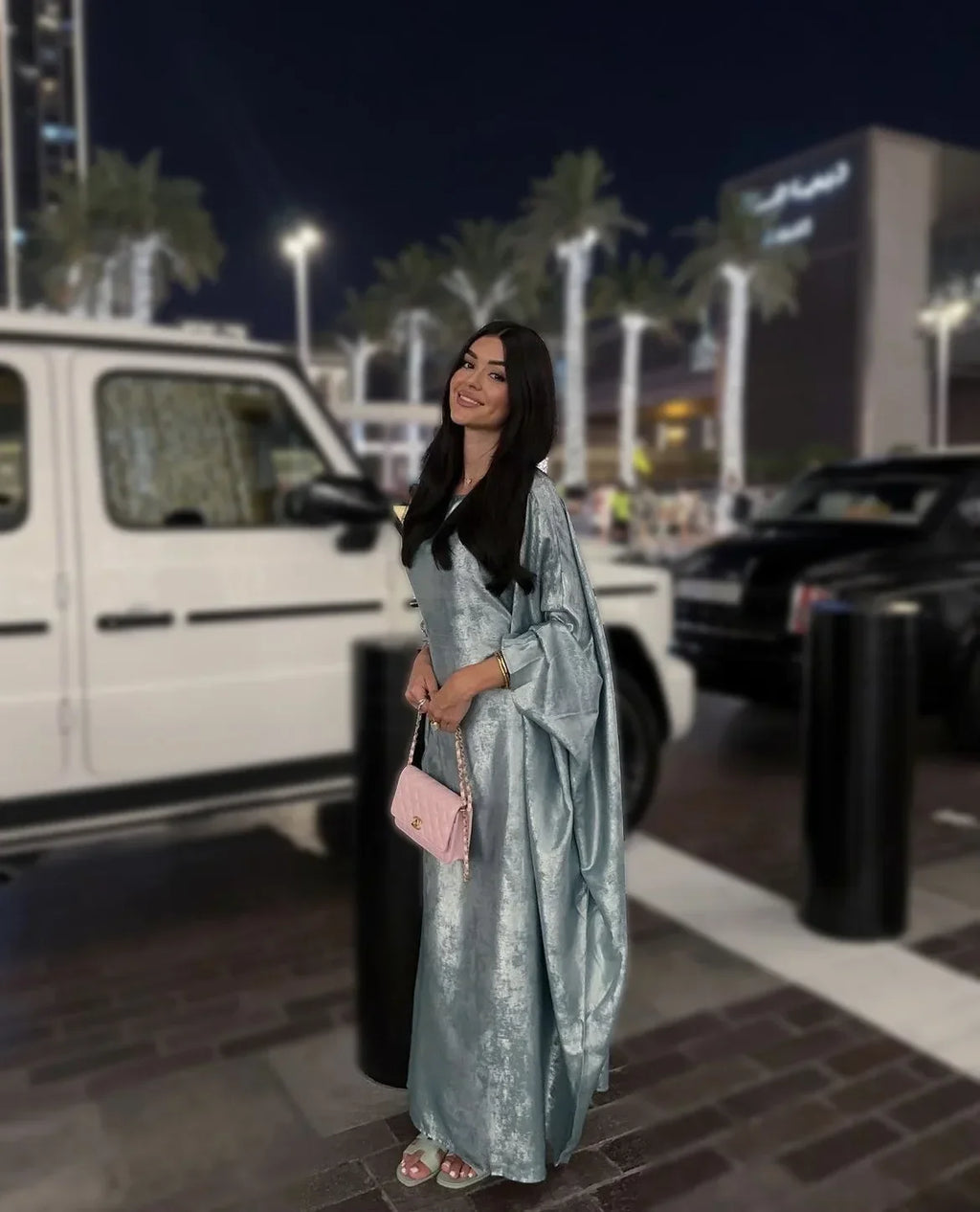 Fashion Middle Eastern Robe Abaya Dubai Turkey Modest Evening Party Dresses Bat Sleeves Elegant Muslim Middle East Gowns