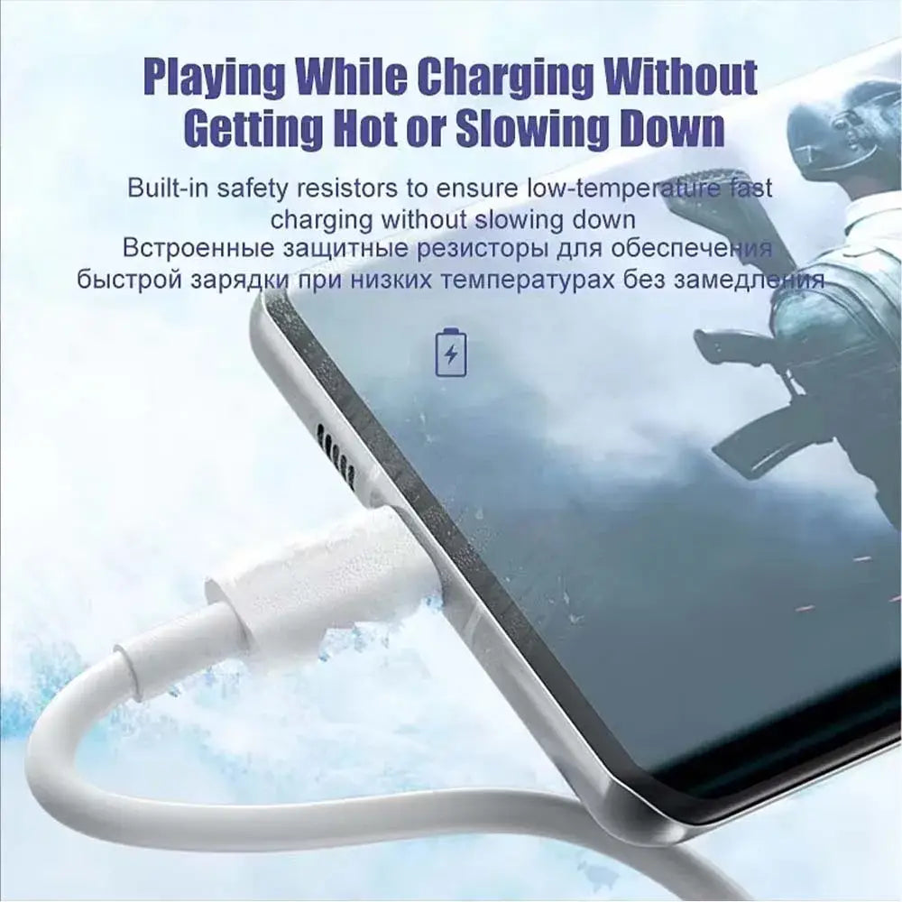 100w 6a のホワイト USB-C 急速充電ケーブルで、効率的な低温充電のための内蔵安全用抵抗を備えています。