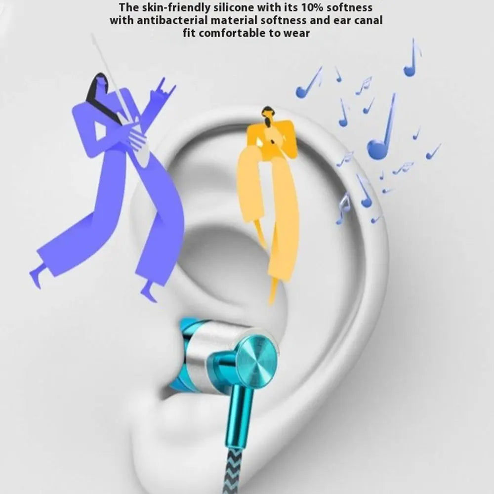 Wired In-ear Earphone In Ear Noise Cancellation Ergonomic Design Stereo Sports Music Headphones For Mobile Phone Everyday Use