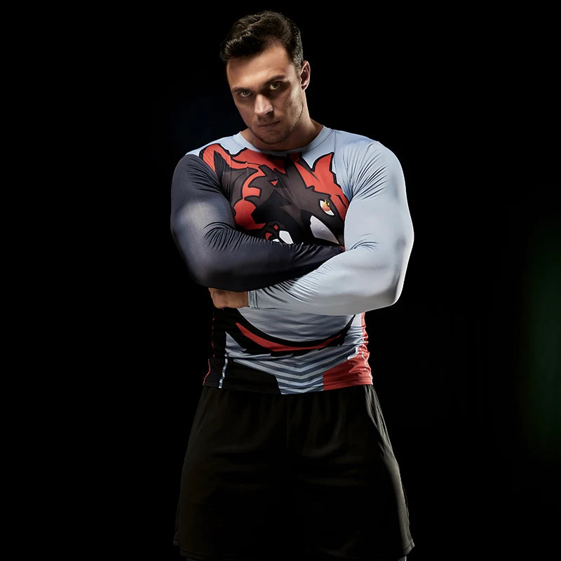 Men's High Quality Breathable Fabric Compression Polyester Tee Long Sleeve Activewear For Gym Running