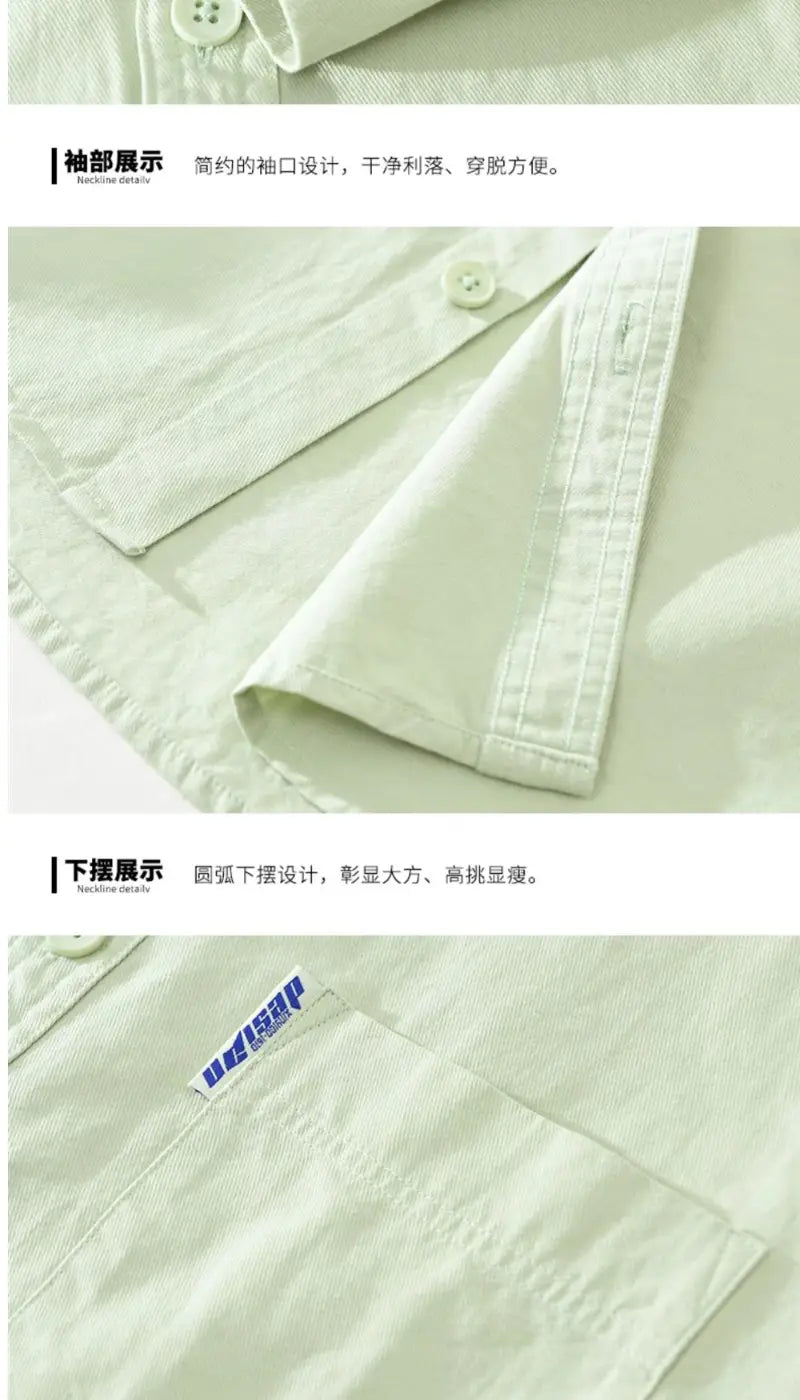 Camisa de vestir casual para hombre de un solo color, de manga larga, color blanco, confeccionada en algodón, con un diseño minimalista limpio y detalles de costura sutiles.