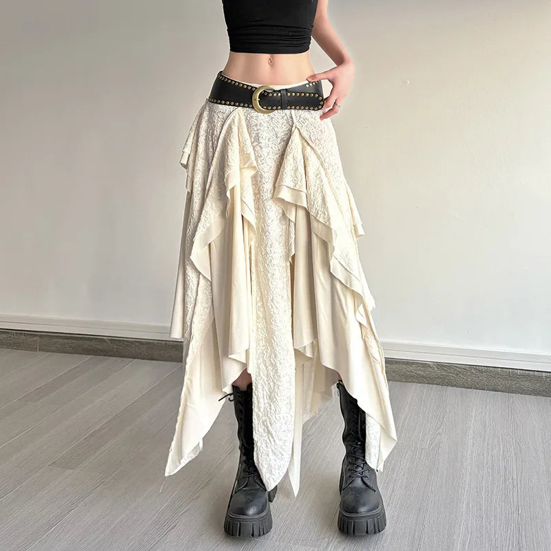 Women Irregular Skirt Doomsday Wasteland Design For Women 2026 Spring Summer Mid Skirts High Street Skirts