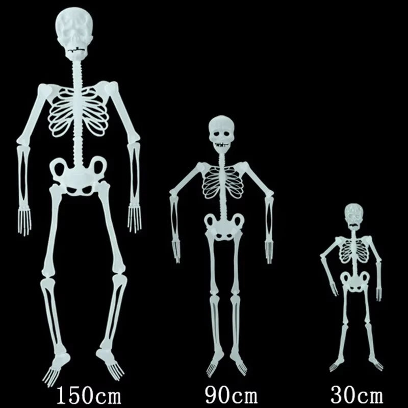 Halloween Luminous Hanging Skeleton Party Decoratio Home Outdoor Yard Garden Movable Ornament Glow In The Dark Fake Skull Design