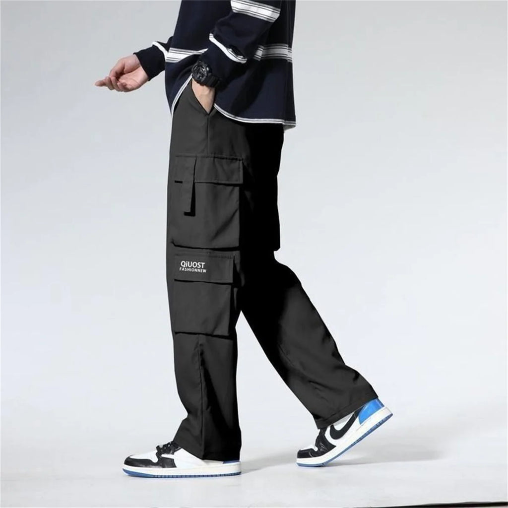 Men's Workwear Pants Straight Leg Casual Car Repair Trousers Multi-Pocket Durable Breathable Comfortable Military Green