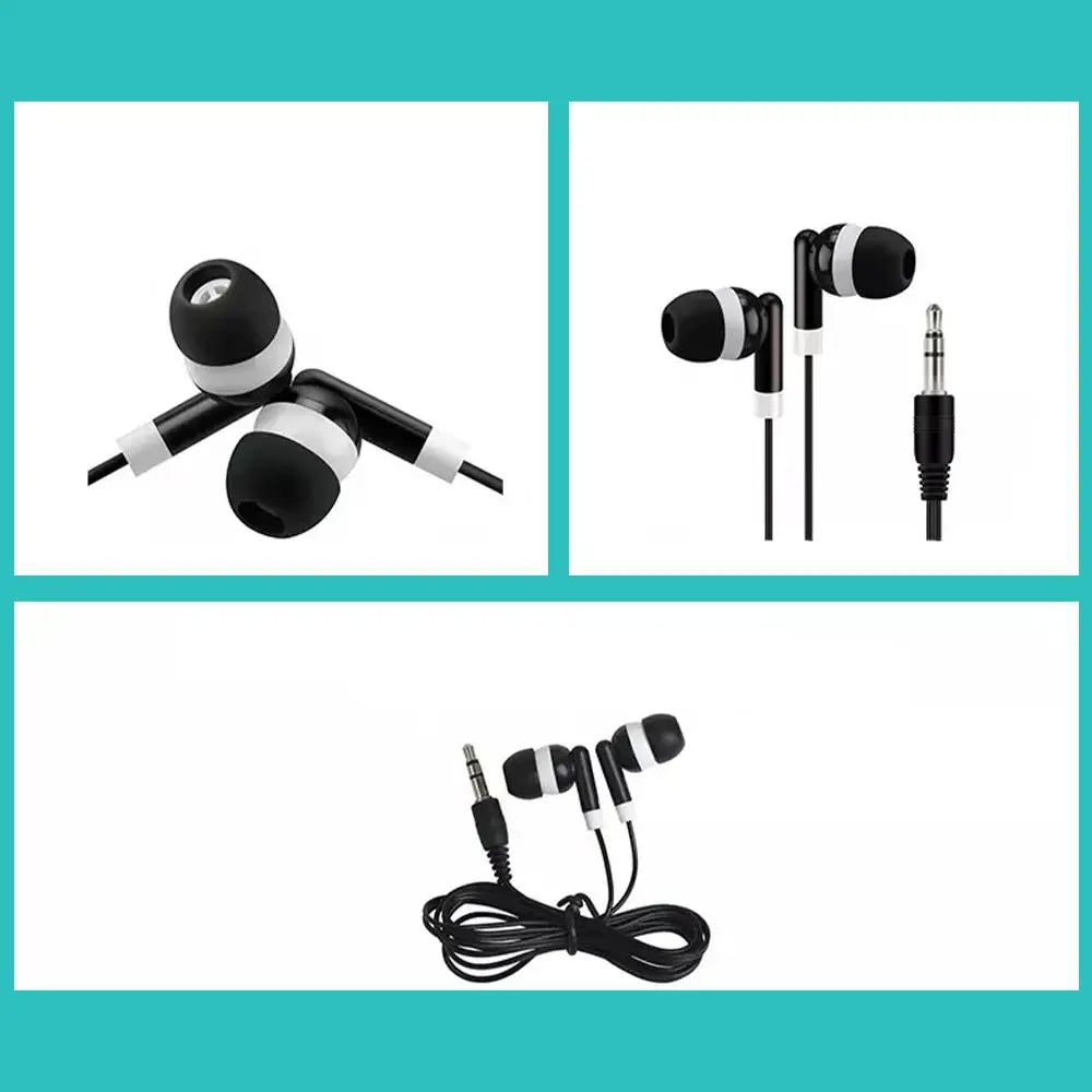 1/5 Pack Basic Earbud Headphones For Music, Wired Earphones in-Ear Disposable Headphones, 3.5 MM Audio Jack Stereo Earphones