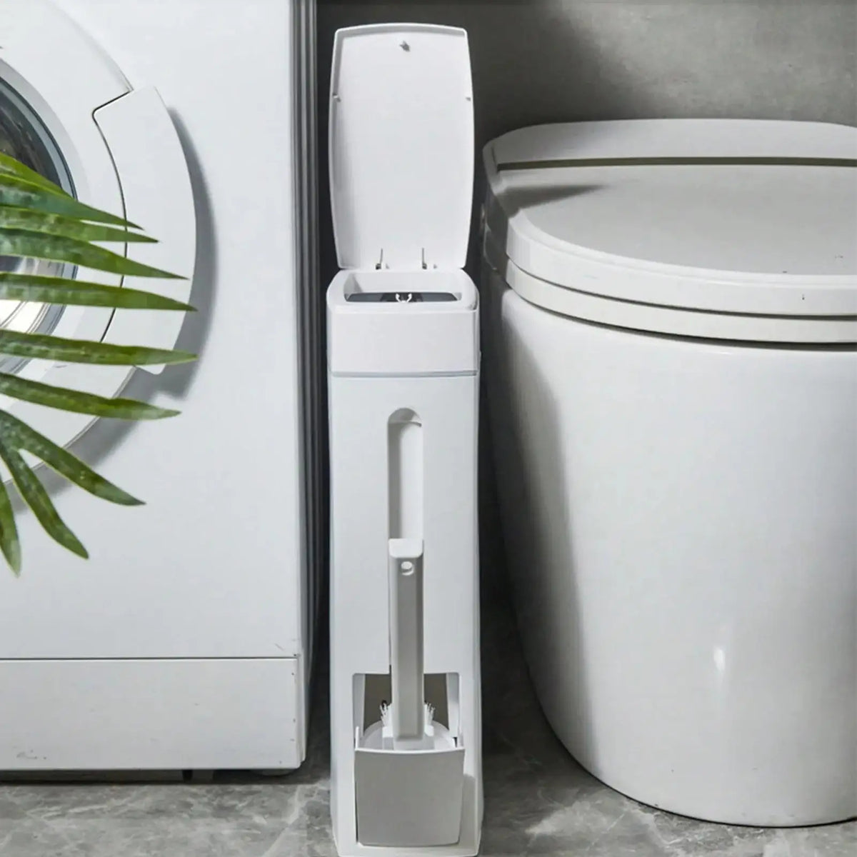 Bathroom Trash Can Bathroom Trash Can Toilet Brush Combo Save Space Small Trash Can Lid Bathroom Accessories Narrow Garbage Can