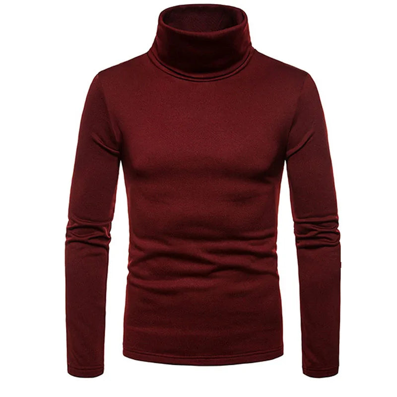 2023 new Man Thermal Turtleneck Casual Sleepwear Shirt S-2XL Sleeve Long Slim Coat 5colors Basic Sweater Bottom Winter