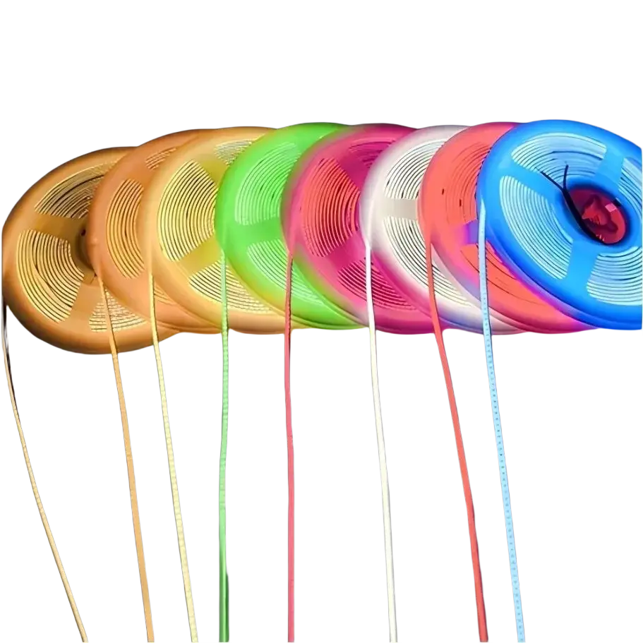 Flexible 3mm ultra thin 12v colorful cob led strip with free dc head2pin in vibrant colors for diy home decor lighting