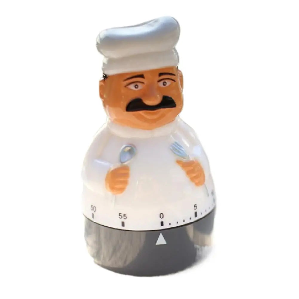 Kitchen Timer Mechanical 60 Minute Chef Shape Wind Up Alarm Clock Baking Cooking Reminder Table Student Study Tool ﻿