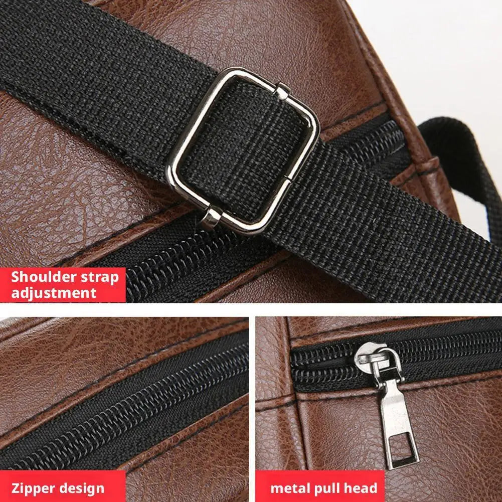 PU Leather Crossbody Messenger Bag For Men Office Worker Sling Shoulder Bags Travel Black Brown Khaki Handbags Small Totes