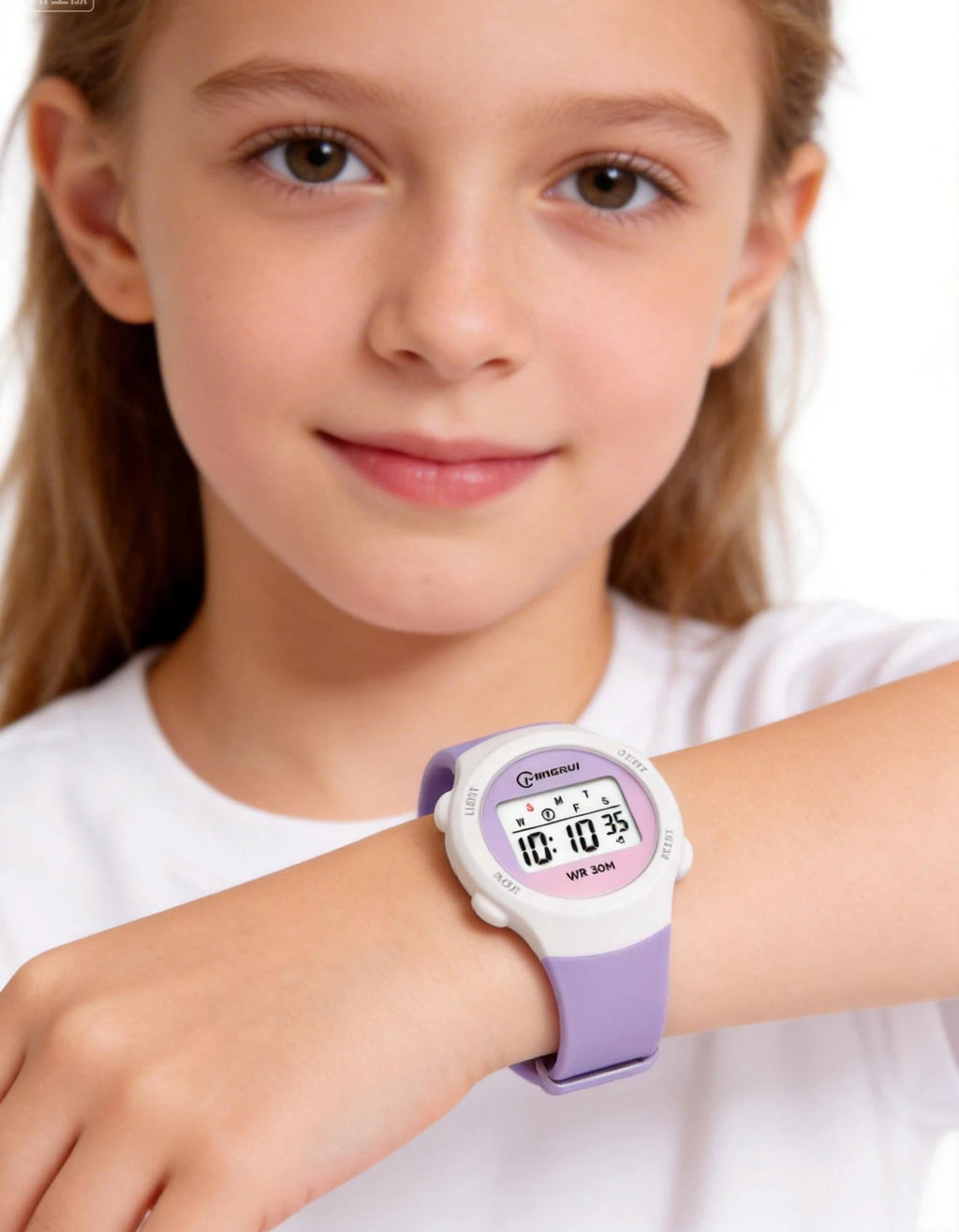 New Boys Girls Watch 30M Waterproof Digital Chidlren Watch Purple LCD Electronic Kids Sport Watches Alarm Clocks Gifts