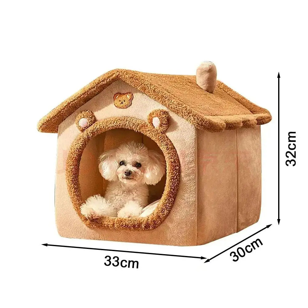 Foldable Pet House Removable Washable Durable Cat House Puppy Sofa Pet Bed House For Extra Small Dogs And Cats Winter Warm Mat