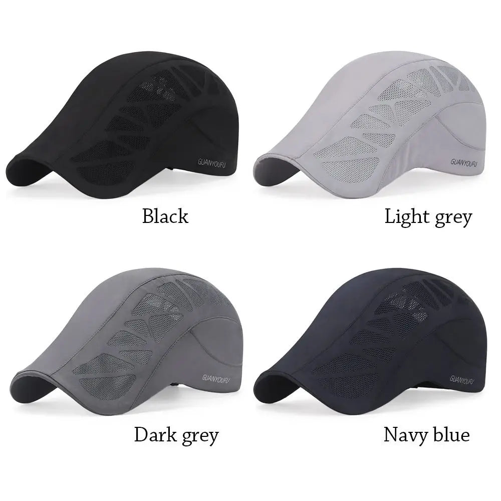 Fashion Men Letter Beret Hat Men Sun Hats Outdoor Cap Golf Driving Cabbie Hat Newsboy Flat Summer Cap Peaky Mesh Baseball Caps