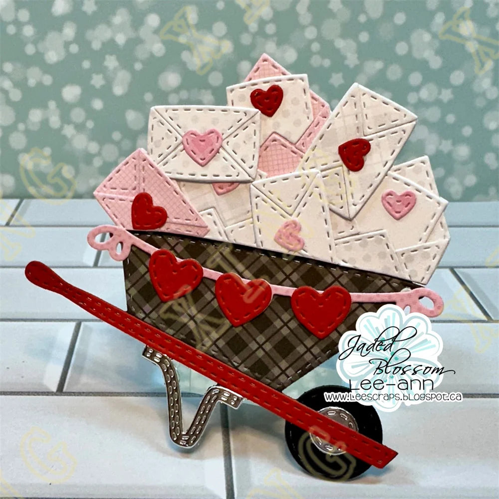 Valentine's Day Love Mail Add Ons Gnome Crossing New Metal Cutting Dies Stamps Scrapbook Diary Decoration Embossing Cut Dies