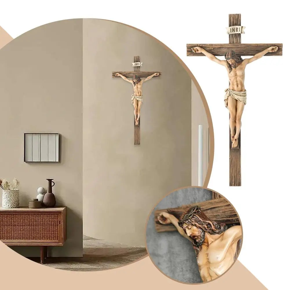 Easter Cross Resin Figurine Decoration Home Office Desktop Decoration Religious Holiday Ornament Gift For Christian Decoration