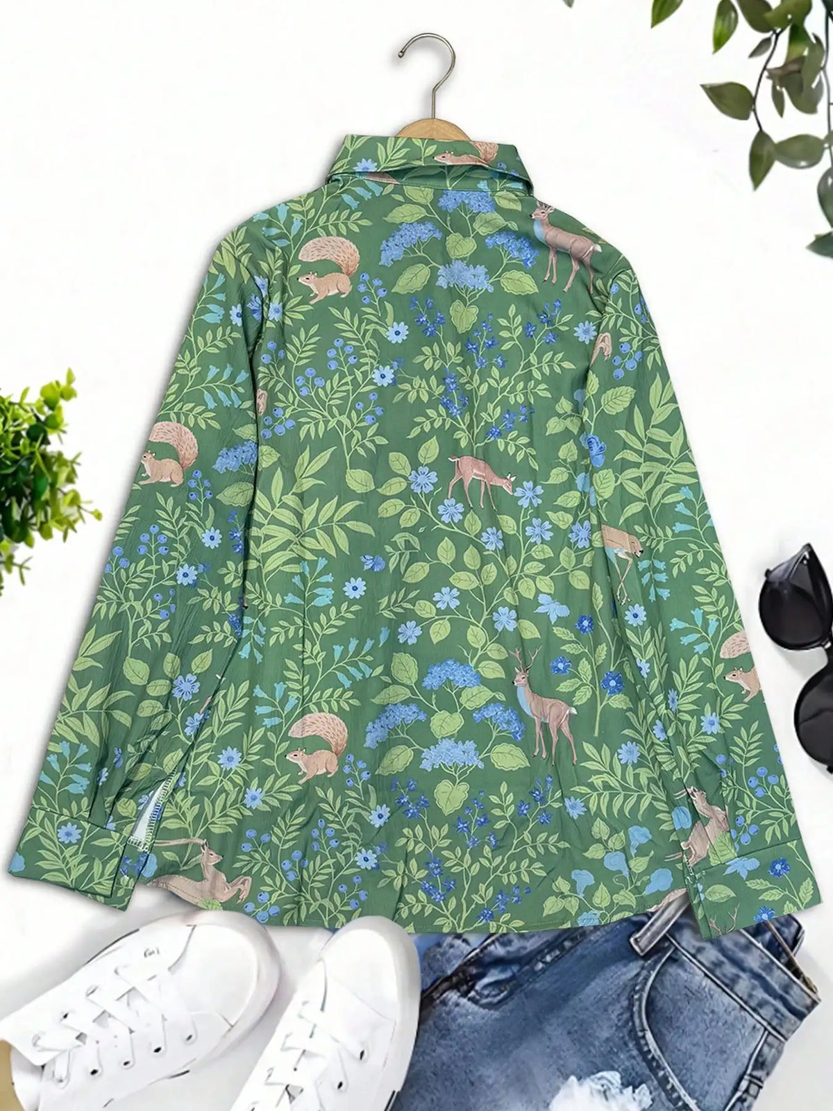 Women's Western ethnic holiday style print fashion sexy casual slim long sleeve shirt