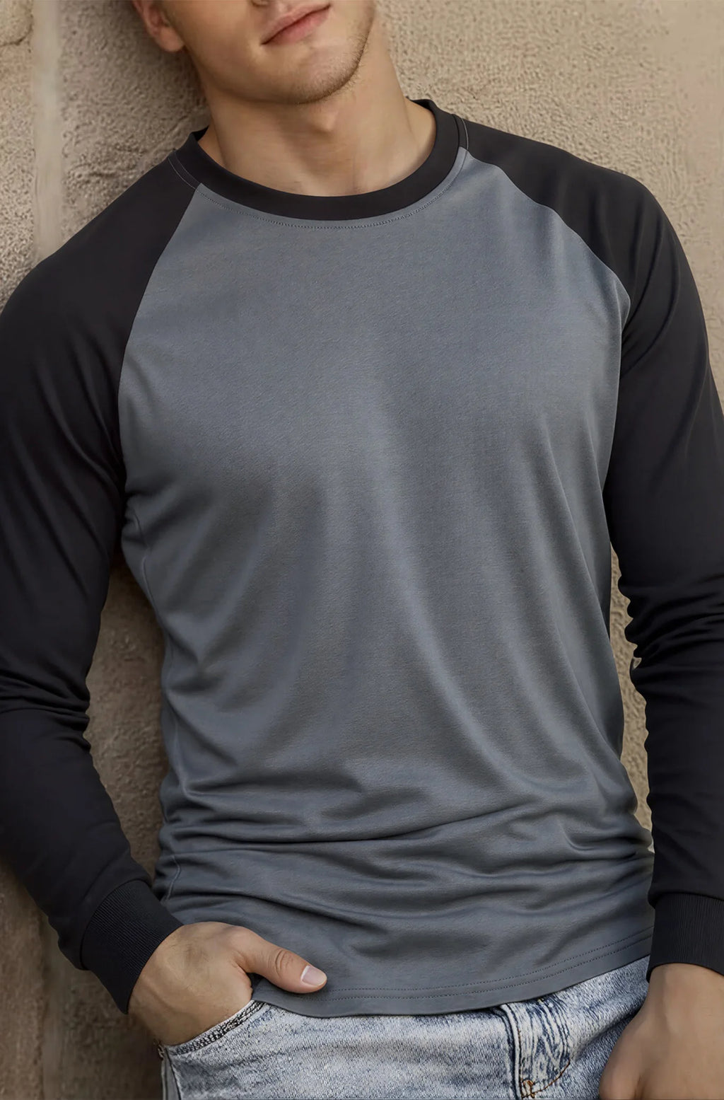 T Shirt for Men O-neck Casual Long Sleeve T-shirts Solid Color Men's Clothing Full Length Sleeve for Spring Summer Undershirts