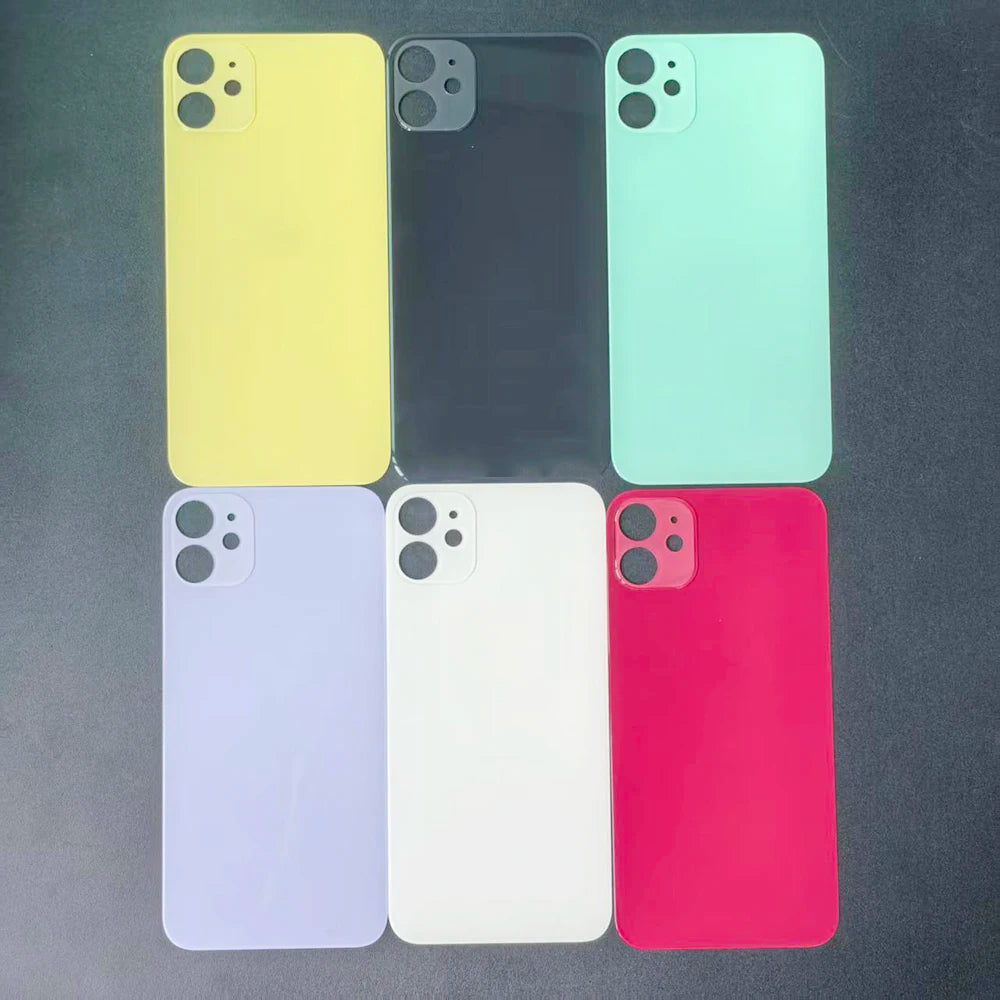 Back Glass Cover For iPhone 11 Replacement Rear Battery Door Housing Cover With Camera Lens Full Housing Back Panel Repair Parts
